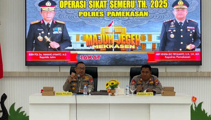 Jelang Operasi Sikat Semeru 2025, Polres Pamekasan Gelar Latihan Pra Operasi