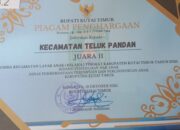 HUT Kab Kutai Timur Ke 26, Kecamatan Teluk Pandan Raih Piagam Penghargaan KELANA Dari Pemerintah Kabupaten Kutai Timur